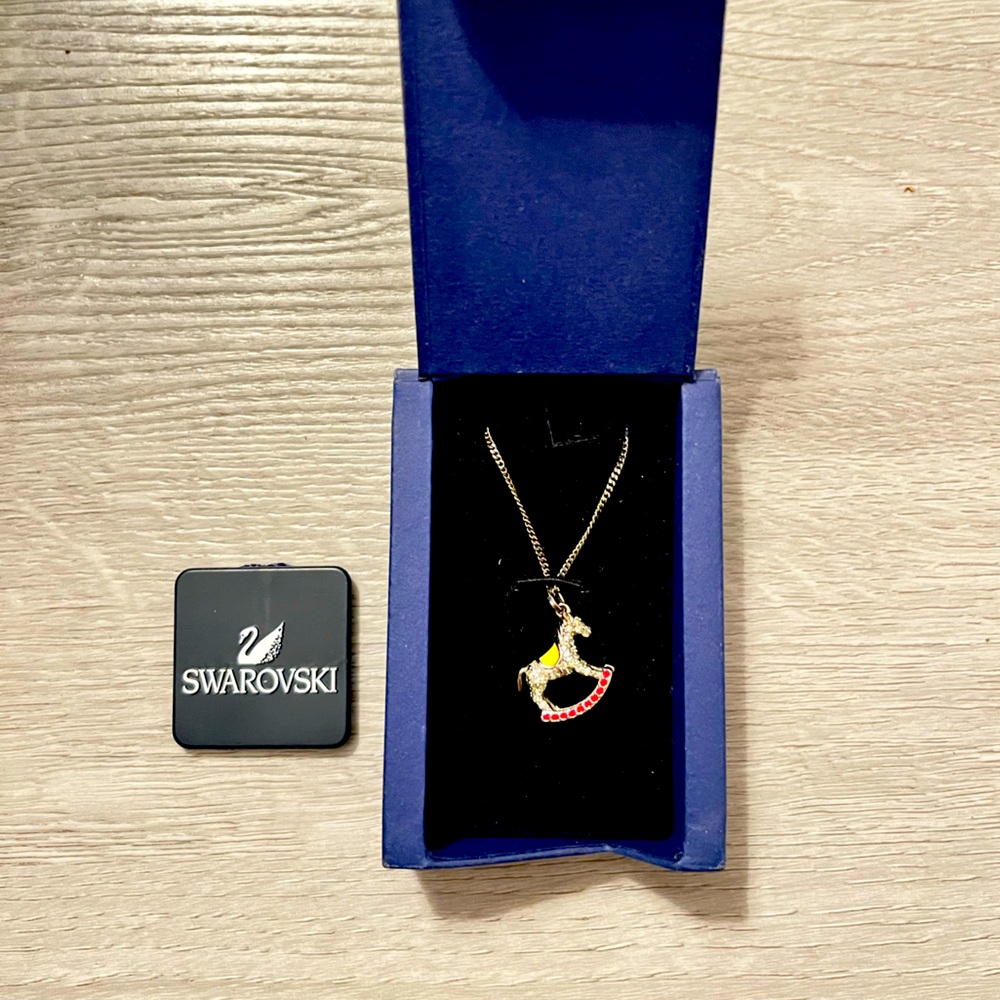 Pre loved Swarovski Rocking Horse Adjustable Necklace